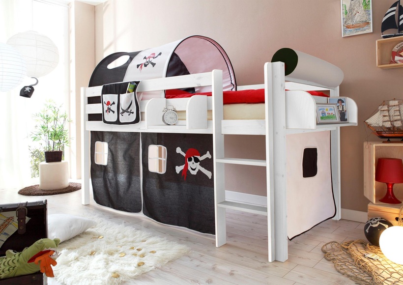 Ticaa Hochbett »Malte« mit Rolllattenrost und Textil-Set