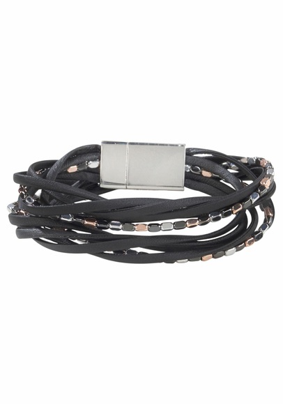 J.Jayz Wickelarmband »mehrreihig, mit Metallelementen«