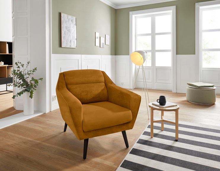 andas Sessel »Bille«, mit Naht im Rückenkissen und Eiche-Beinen, Design by Morten Georgsen