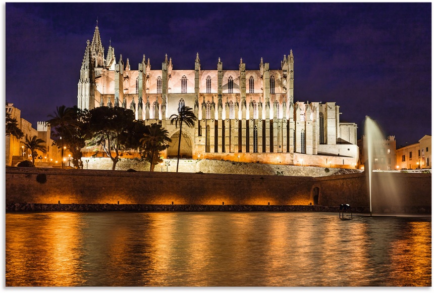 Artland Wandbild »Kathedrale in Palma de Mallorca Balearen«, Gebäude, (1 St.), in vielen Grössen & Produktarten - Alubild / Outdoorbild für den Aussenbereich, Leinwandbild, Poster, Wandaufkleber / Wandtattoo auch für Badezimmer geeignet