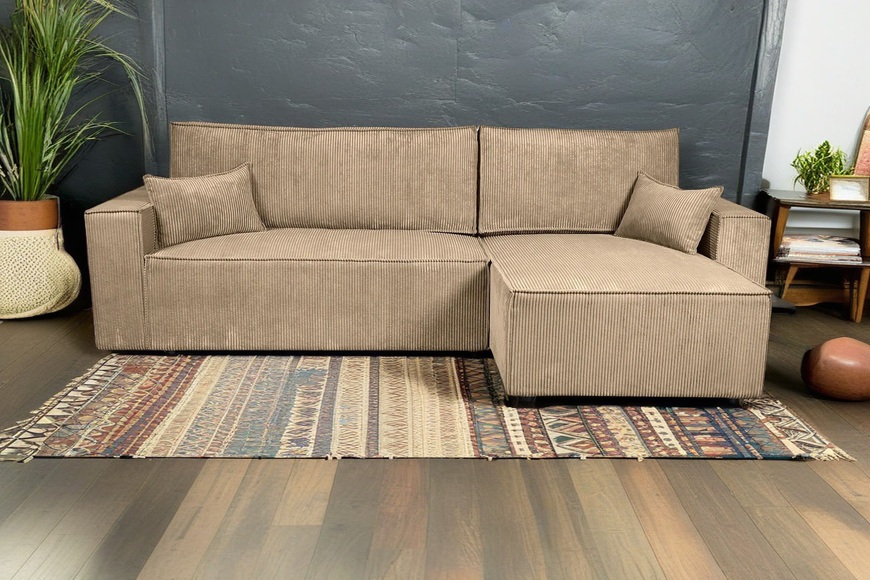 GEPADE Ecksofa »Lotte, L-Form«, Schlaffunktion, Zierkissen, Stauraum, beidseitig montierbar