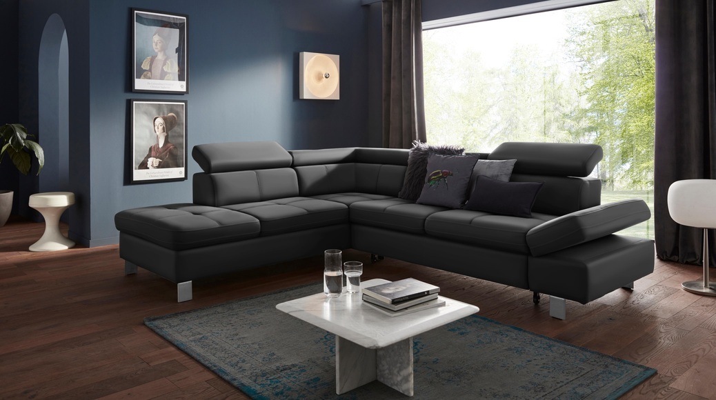 exxpo - sofa fashion Ecksofa, mit Kopf- bzw. Rückenverstellung, wahlweise mit Bettfunktion und Bettkasten