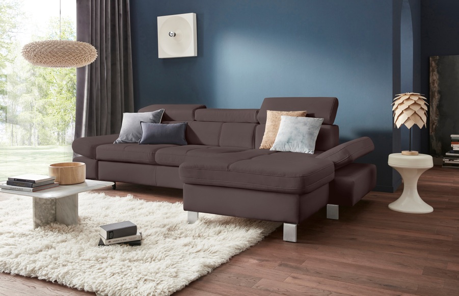 exxpo - sofa fashion Ecksofa, mit Kopf- bzw. Rückenverstellung, wahlweise mit Bettfunktion und Bettkasten