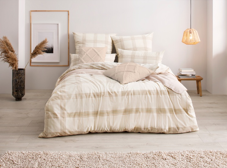 GOODproduct Bettwäsche »Lennja«, (3 tlg.), Bettwäsche aus Bio-Baumwolle, nachhaltige Bettwäsche, Karo-Design