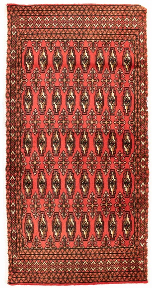 morgenland Wollteppich »Turkaman Teppich handgeknüpft rot«, rechteckig, 8 mm Höhe