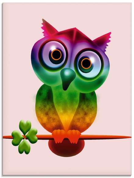 Artland Glasbild »Bunte Eule«
