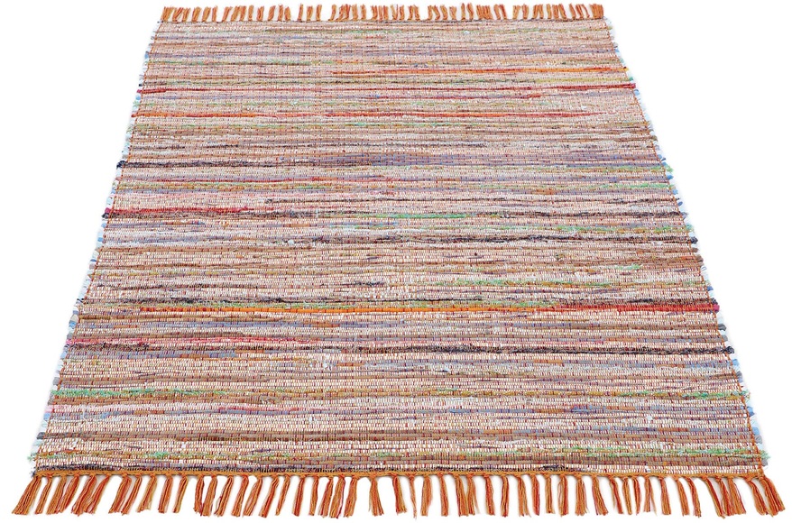 carpetfine Teppich »Kelim Chindi«, rechteckig, 6 mm Höhe, Flachgewebe Wendeteppich mit Fransen, Wohnzimmer