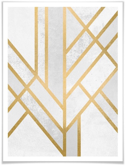 Wall-Art Poster »Geometrie Gold«, Schriftzug, (1 St.)