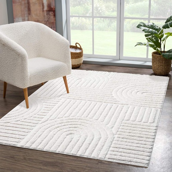 Carpet City Hochflor-Teppich »FOCUS765«, rechteckig, Boho-Teppich, Hochtief-Muster/ 3D-Effekt, für Wohnzimmer, Schlafzimmer