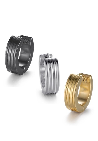 Firetti Creolen-Set »Grooves«, (Set, 3 tlg.)