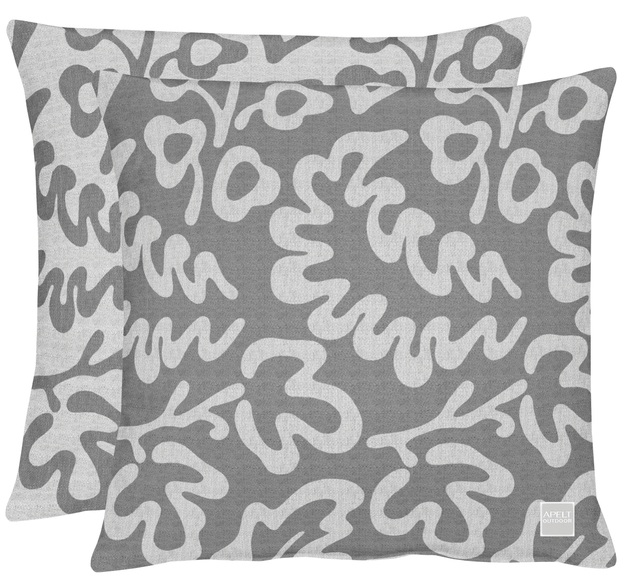 APELT - Zierkissen OUTDOOR-LEAFS - Polyester - grau - 45/45 cm