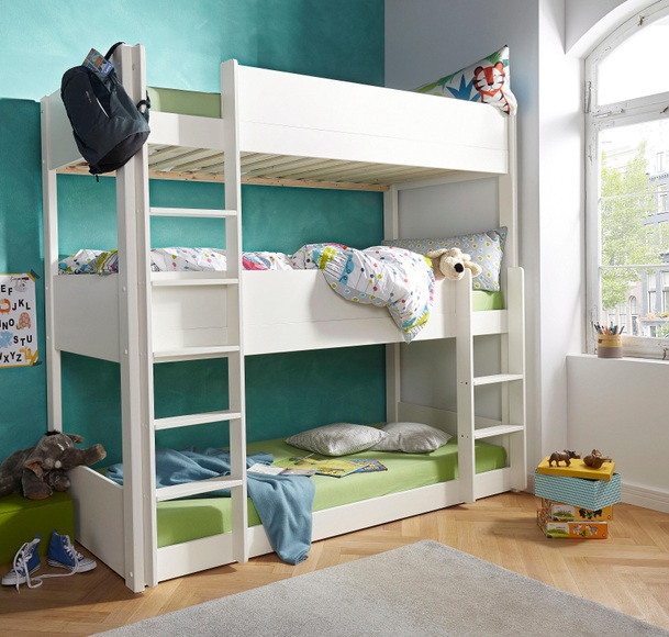 Lüttenhütt Etagenbett »Tipo«, mit 3 Schlafgelegenheiten, inklusive Rollroste
