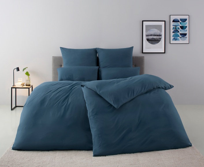 my home Bettwäsche »Desner«, (2 tlg.), Mikrofaser Qualität, Uni Design, 100% Polyester, Premium Qualität, soft, feinfädig, uni Design, Ökotex zertifiziert, Kissenbezug und Bettdeckenbezug mit Knöpfen ausgestattet, zeitlose uni Design