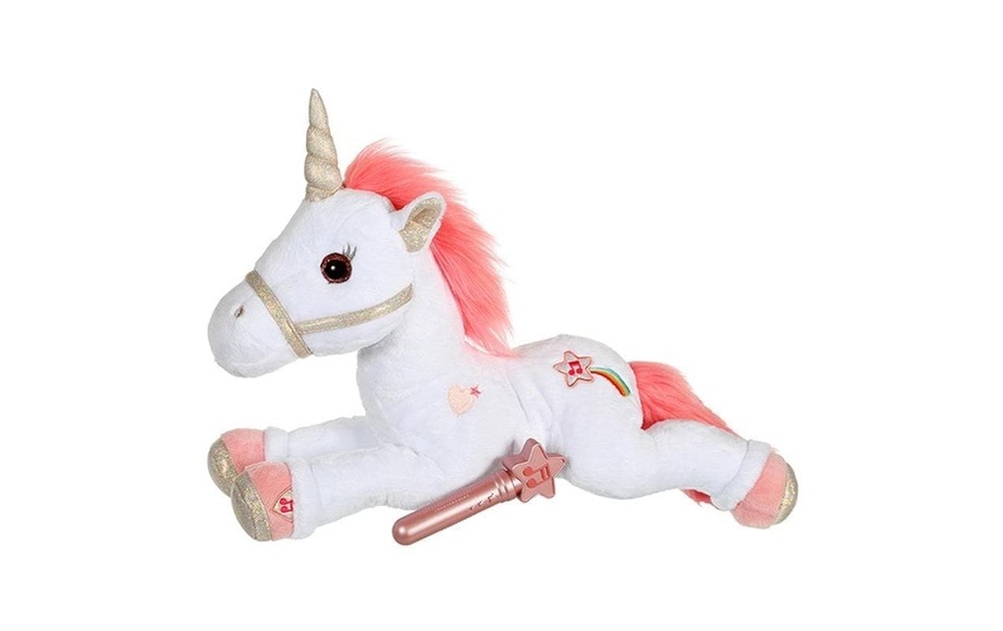 Einhorn Licabella mit Licht & Sound mit Zauberstab Rosa