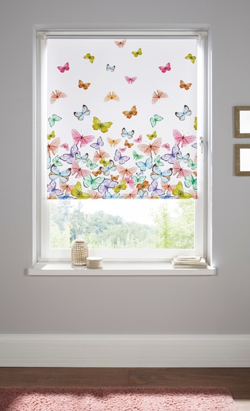 Seitenzugrollo, Home affaire Collection, »Butterfly«, Verdunkelnd/Energiesparend, Kettenzug, Fixmass, ohne Bohren