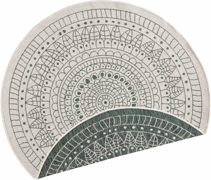 NORTHRUGS Teppich »Porto«, rund, 5 mm Höhe, In-und Outdoor geeignet, Wohnzimmer, Balkon, Terrasse, Garten, Robust, Pflegeleicht, Flachgewebe, Wendbar