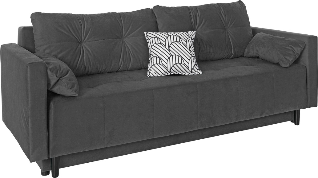 COLLECTION AB Schlafsofa, inklusive Bettfunktion, Bettkasten, Federkern und loser Rücken- und Zierkissen, frei im Raum stellbar