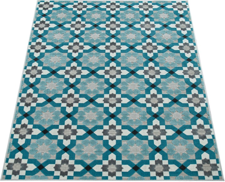 Paco Home Teppich »Charleroi 492«, rechteckig, 3 mm Höhe, 3D-Design, Motiv Blüten, In- und Outdoor geeignet, ideal im Wohnzimmer & Schlafzimmer