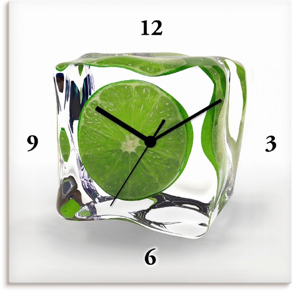 Artland Wanduhr »Limette im Eiswürfel«