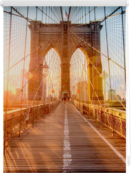 Seitenzugrollo, Lichtblick, »Brooklyn Bridge«, Klemmfix, Kettenzug, Lichtschutz, Fixmass, ohne Bohren