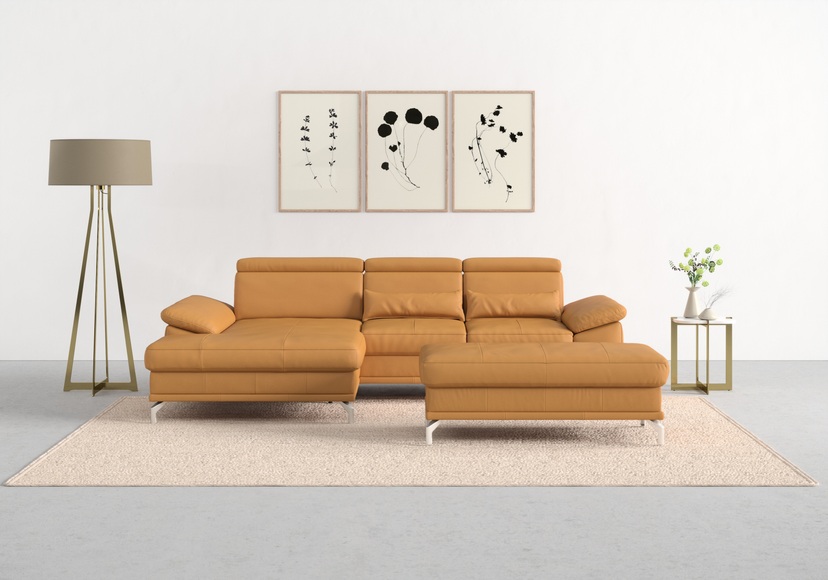 sit&more Ecksofa »Cabrio«, mit Sitztiefen- und Armteilverstellung sowie Federkern, 2 Nierenkissen