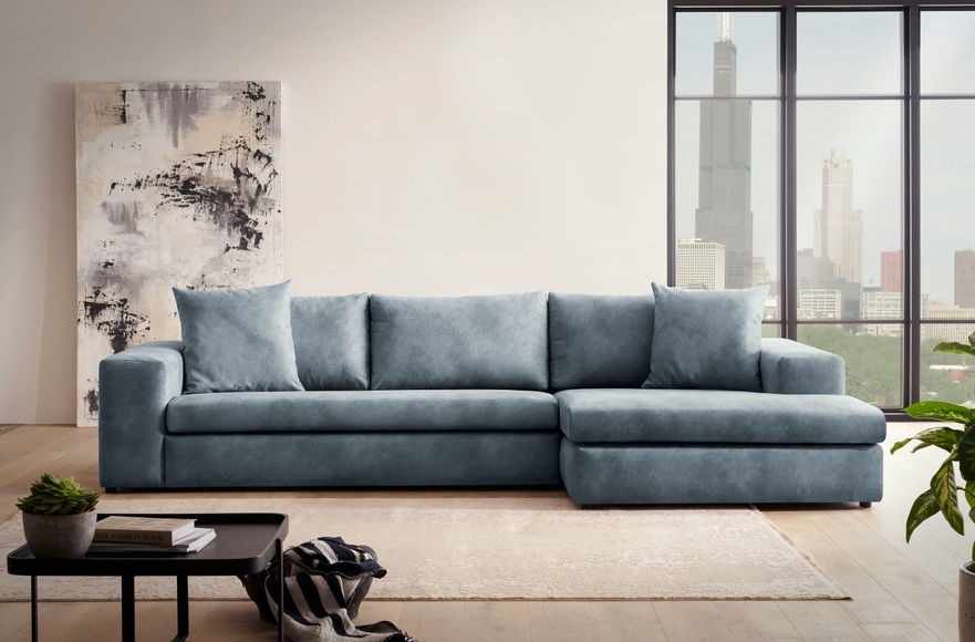 andas Ecksofa »SLEETLAND XXL in Samtvelours oder Vintage-Leder-Optik«, besonders gross und bequem