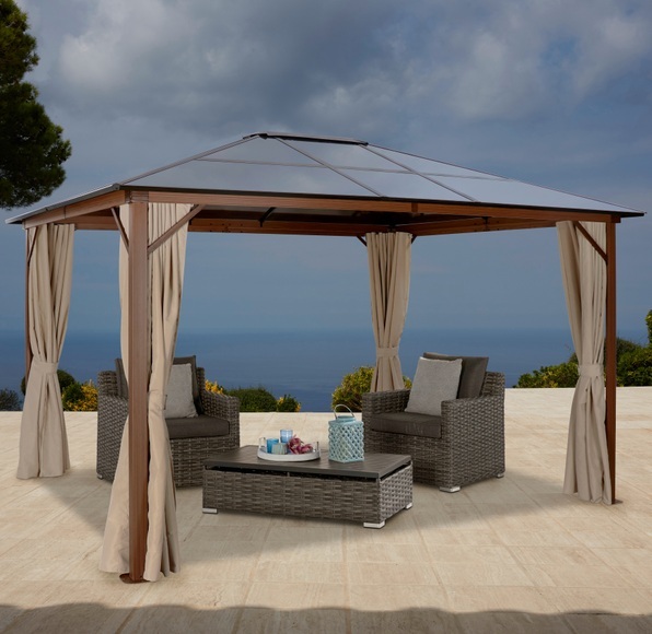 KONIFERA Pavillon »Holzoptik«, (Set), BxT: 300x365 cm