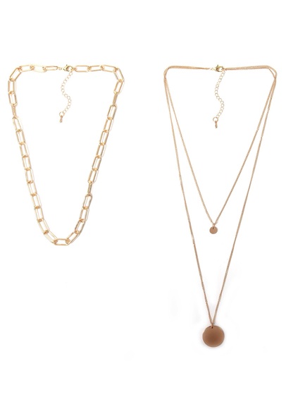 J.Jayz Collier-Set »Layering Kette, auch einzeln tragbar, mehrreiges Collier mit kreisförmigen Anhängern« (Set, 2 tlg.)