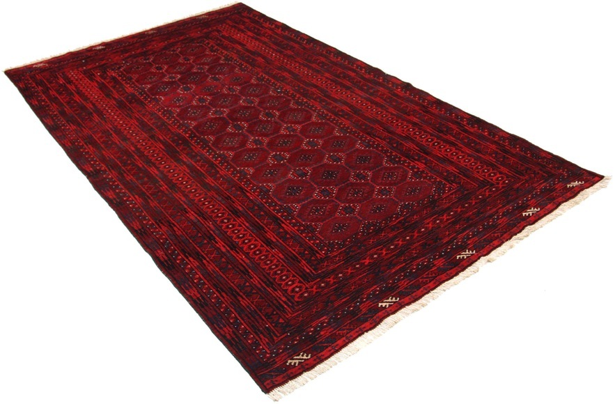 morgenland Wollteppich »Afghan Teppich handgeknüpft rot«, rechteckig, 7 mm Höhe
