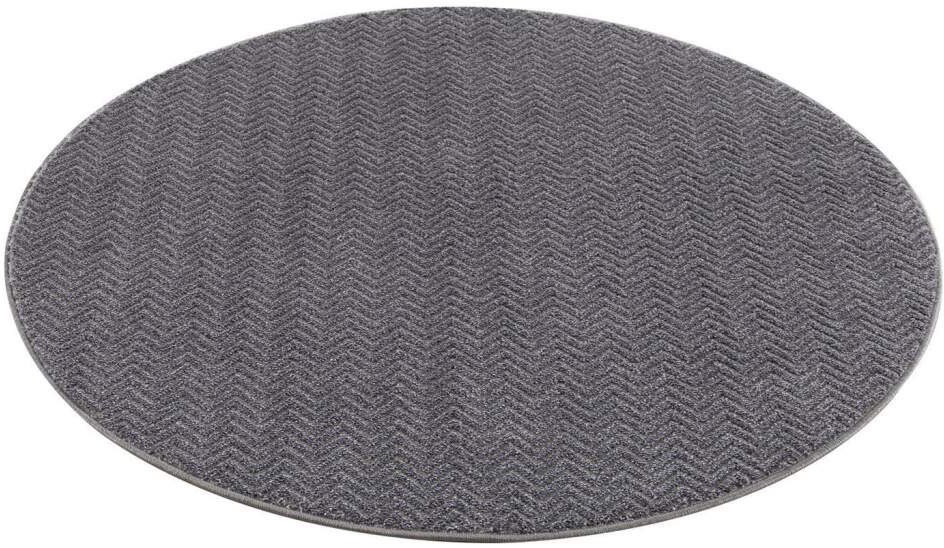 Carpet City Teppich »Fancy«, rund, 12 mm Höhe, Kurzflor, Einfarbig, 3D-Optik, Wohnzimmer