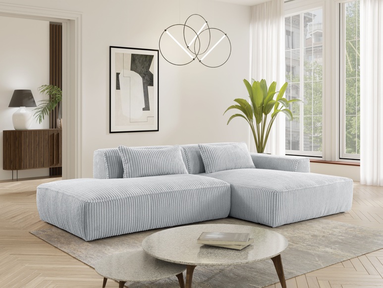 exxpo - sofa fashion Ecksofa »Billund modernes Designsofa, bequem und elegant, Breite 294cm, L-Form« modern, L-form, Wellenfedern, inklusive 2x Nierenkissen
