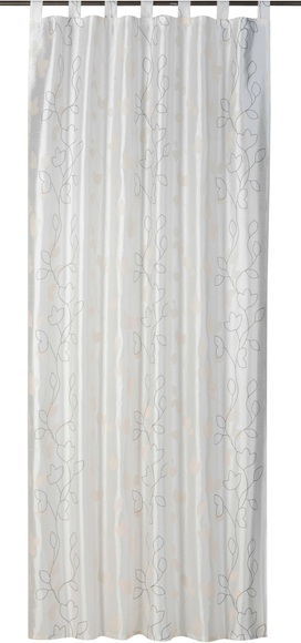ELBERSDRUCKE Gardine »Beauty«, Schlaufenschal mit Kräuselband Beauty 09 beige 255x140 cm blickdicht