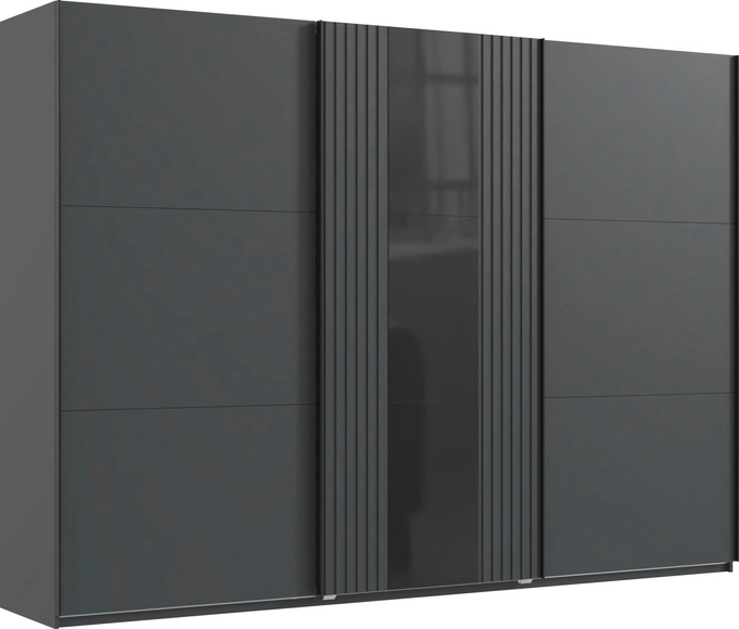 Fresh To Go Schwebetürenschrank »Atlanta«, mit Akustikpaneel Optik (3D Leisten)