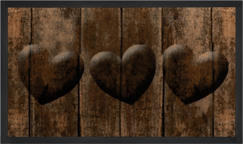 Fussmatte, »3 Hearts«, HANSE Home, rechteckig, Höhe 5 mm, maschinell getuftet