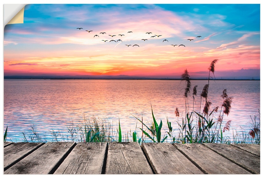 Artland Wandbild »Der See in den Farben der Wolken«