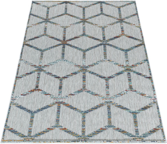 Ayyildiz Teppiche Teppich, rechteckig, 8 mm Höhe, Flachflor mit Hoch-Tief-Struktur, In-und Outdoor geeignet