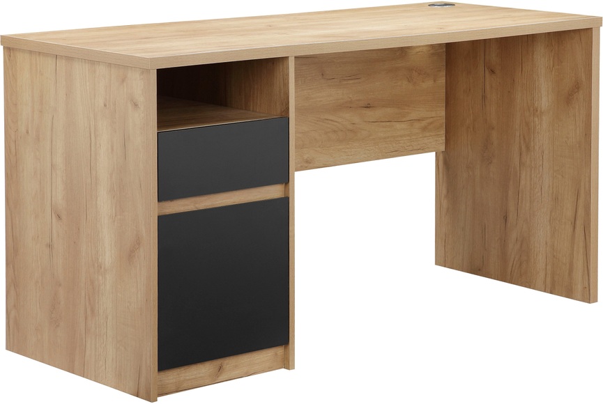 Places of Style Schreibtisch »CRACO, Computertisch, Kabeldurchlass,«, mit offenem Fach, Schublade und Tür, Breite 140 cm
