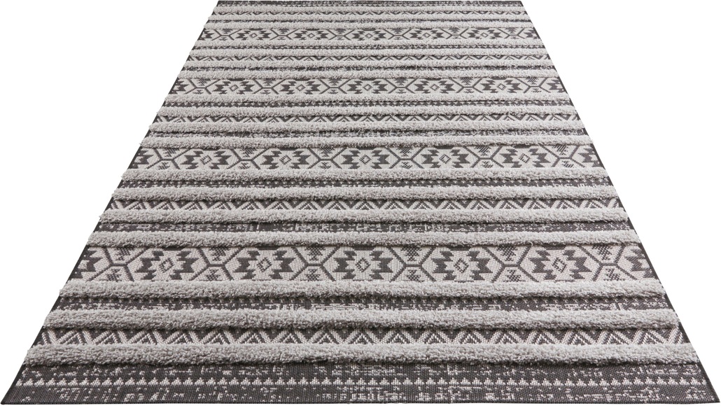 MINT RUGS Teppich »Sebou«, rechteckig, 22 mm Höhe, In und Outdoor, Hoch-Tief Struktur, Orient Design, Vintage Look, Balkon, Terrasse, Garten, Wohnzimmer, Robust, Pflegeleicht