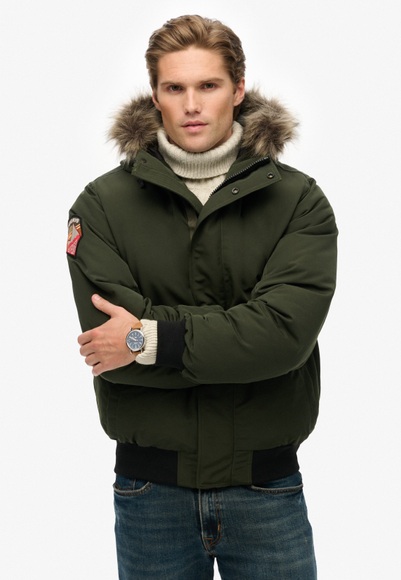 Superdry Steppjacke »EVEREST FAUX FUR BOMBER JACKET« mit Kapuze