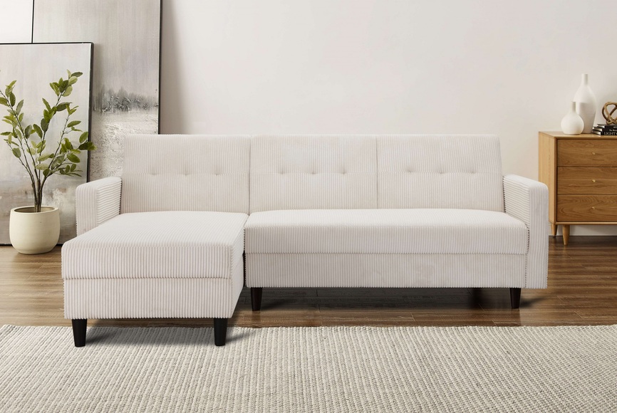 Dorel Home Ecksofa »Hartford«, mit Bettfunktion und Stauraum, Recamiere beidseitig montierbar