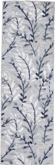 carpetfine Läufer »Deja 100«, rechteckig, 4 mm Höhe, robustes Flachgewebe, Motiv- Floral Palmenblätter, Hoch-Tief Effekt, In- und Outdoor geeignet, Wetterfest und UV-beständig für Balkon, Terrasse, Garten, Aussenbereich,Wohnzimmer, Schlafzimme