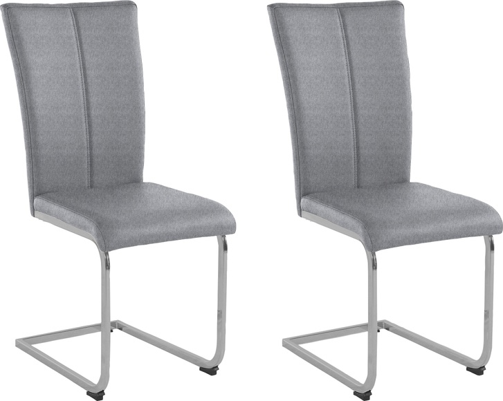 Home affaire Freischwinger »Nils«, (Set), 2 St., Strukturstoff, Stuhl belastbar bis 120 Kg, Gestell aus Metall im Chrom-Look oder schwarz