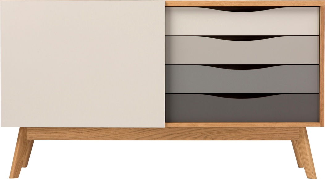 Woodman Sideboard »Hilla«, Breite 130 cm, im angesagten skandinavischen Look, Fussrahmen aus Eiche