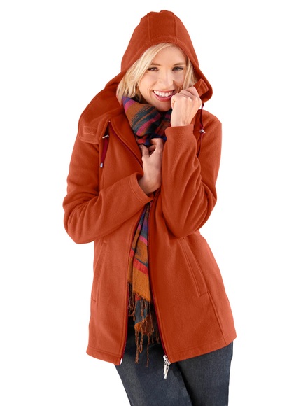 Casual Looks Fleece-Jacke mit Kordelstopper