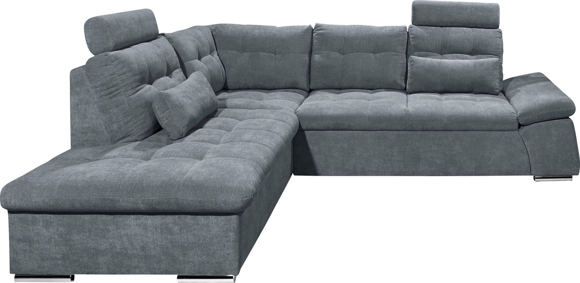 ED EXCITING DESIGN Ecksofa »Nalo L-Form«, mit Bettfunktion, Bettkasten, Kopfstützen, Nierenkissen etc.
