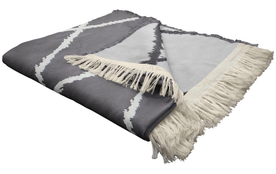 Adam Elements - ADAM - Tagesdecke Casket Valdelana, 145 x 200 cm, Taupe / Weiss