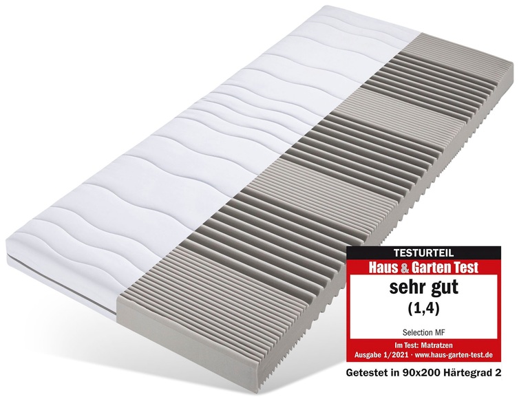 Beco Komfortschaummatratze »Matratze Selection MF«, 14 cm hoch, Raumgewicht: 28 kg/m³, (1 St.), Matratze wurde im Härtegrad 2, Gr. 90x200 cm, von Haus & Garten mit 