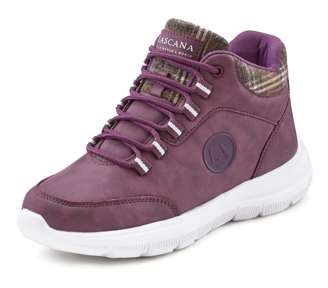 LASCANA Sneaker, Boots mit dezent kariertem Einsatz vegan