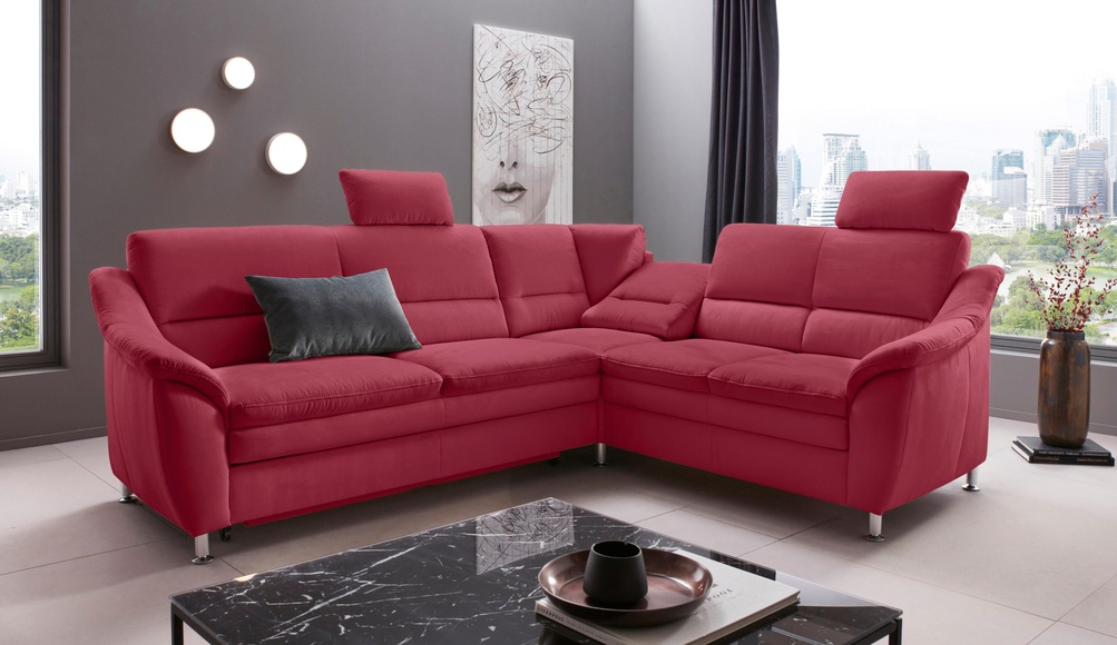Places of Style Ecksofa »Cardoso«, Federkern, wahlweise mit Bett, Schubkasten, teilweise Relaxfunktion