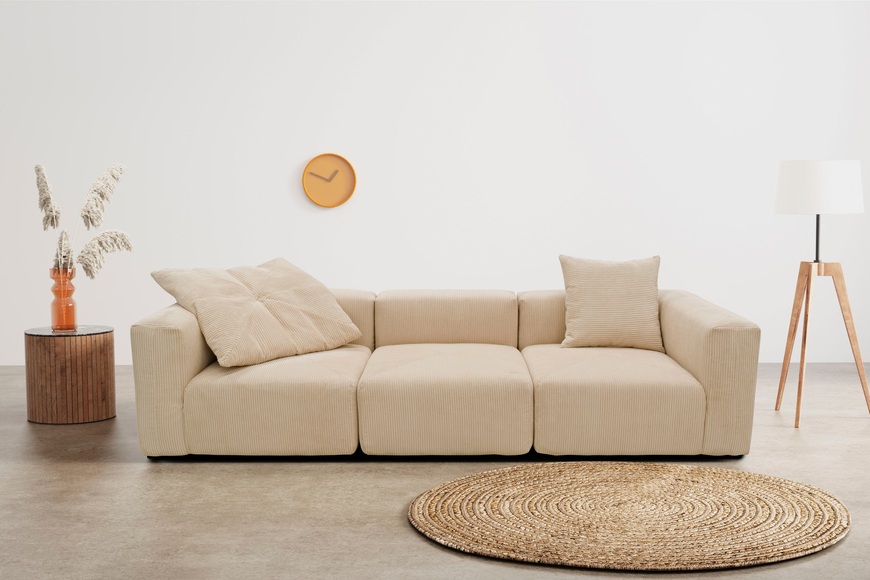 RAUM.ID Big-Sofa »Gerrid«, Cord-Bezug, bestehend aus Modulen: 2 Eck- und ein Mittelelement